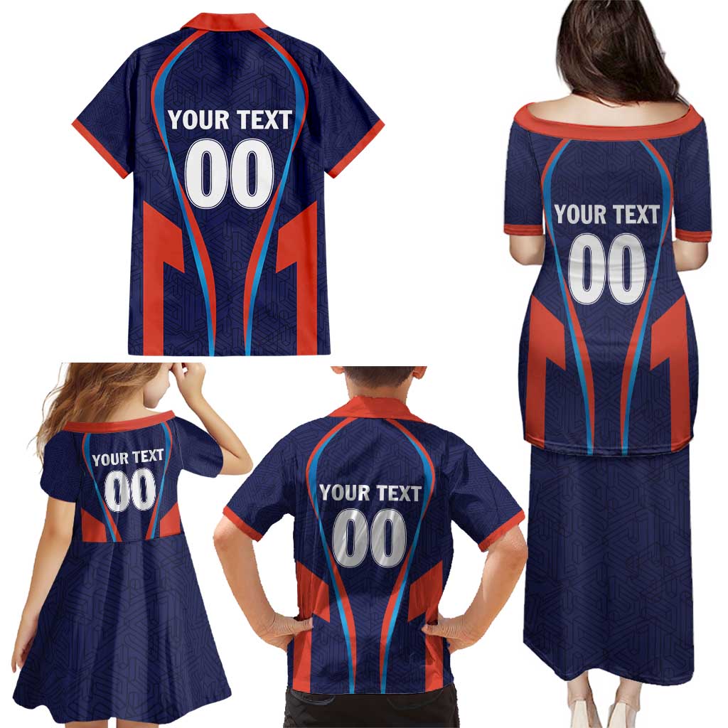 Custom Lucknow 2025 Cricket Super Giants Family Matching Puletasi and Hawaiian Shirt Hum Aa Rahe Hai