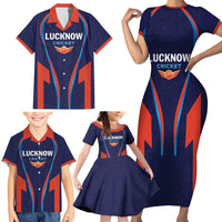 Custom Lucknow 2025 Cricket Super Giants Family Matching Short Sleeve Bodycon Dress and Hawaiian Shirt Hum Aa Rahe Hai