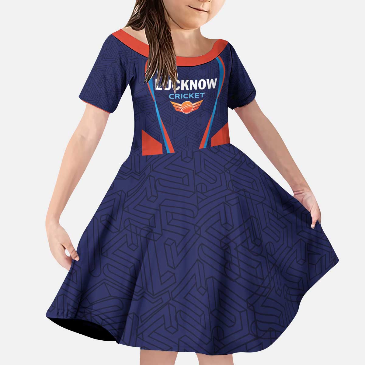 Custom Lucknow 2025 Cricket Super Giants Kid Short Sleeve Dress Hum Aa Rahe Hai