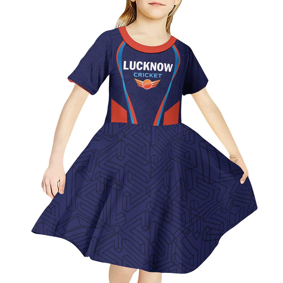 Custom Lucknow 2025 Cricket Super Giants Kid Short Sleeve Dress Hum Aa Rahe Hai
