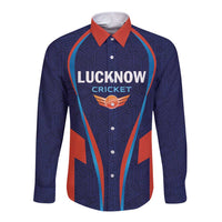 Custom Lucknow 2025 Cricket Super Giants Long Sleeve Button Shirt Hum Aa Rahe Hai