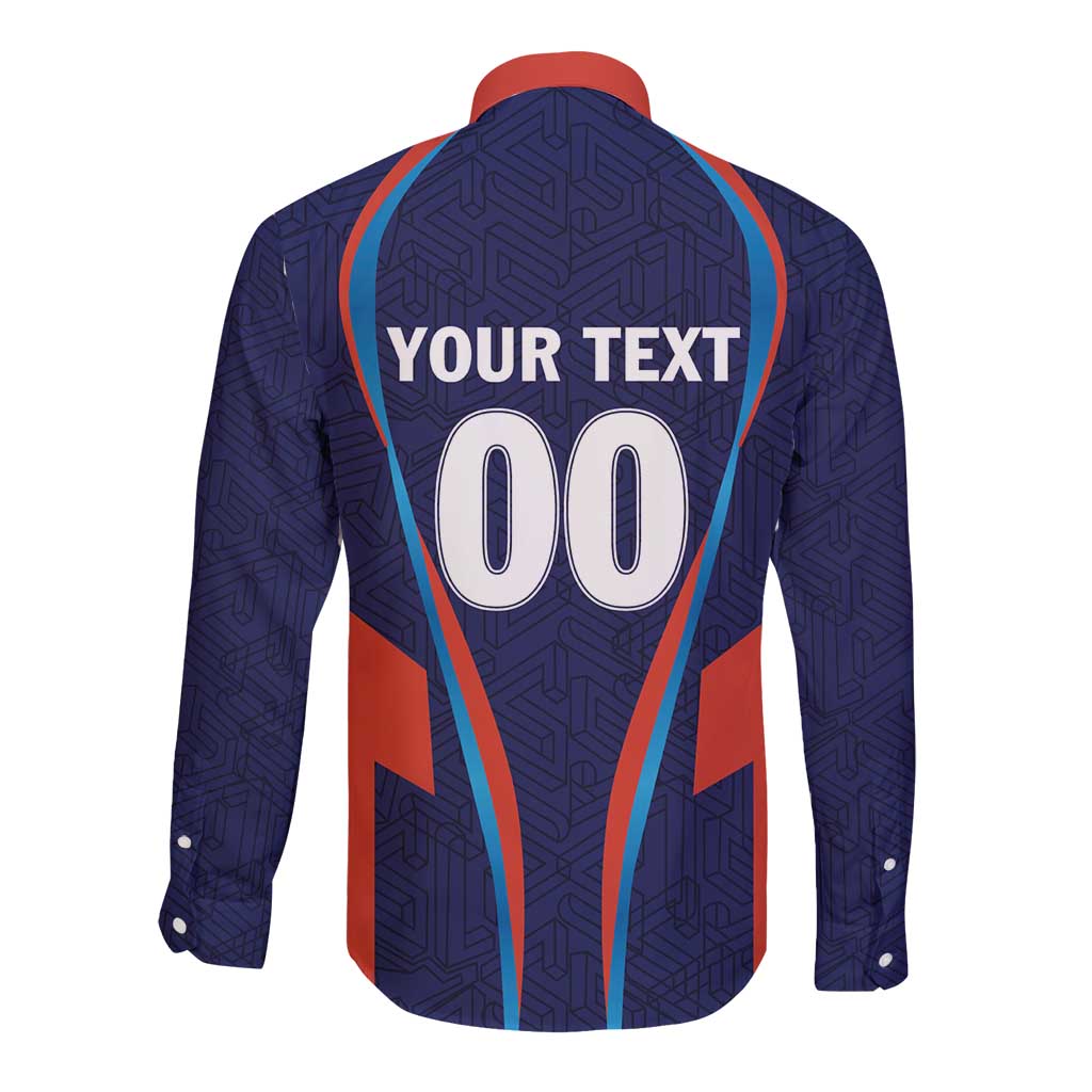 Custom Lucknow 2025 Cricket Super Giants Long Sleeve Button Shirt Hum Aa Rahe Hai