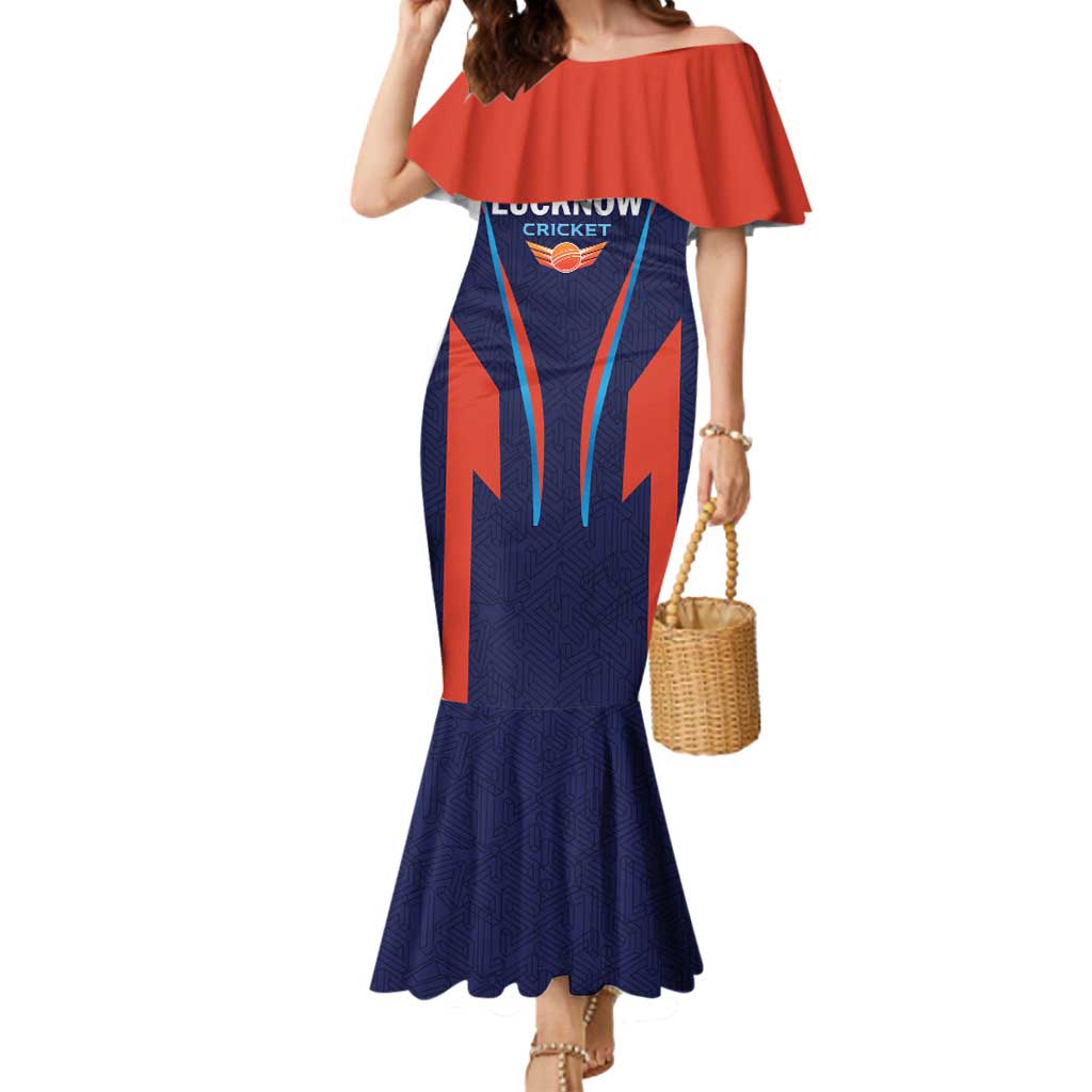 Custom Lucknow 2025 Cricket Super Giants Mermaid Dress Hum Aa Rahe Hai