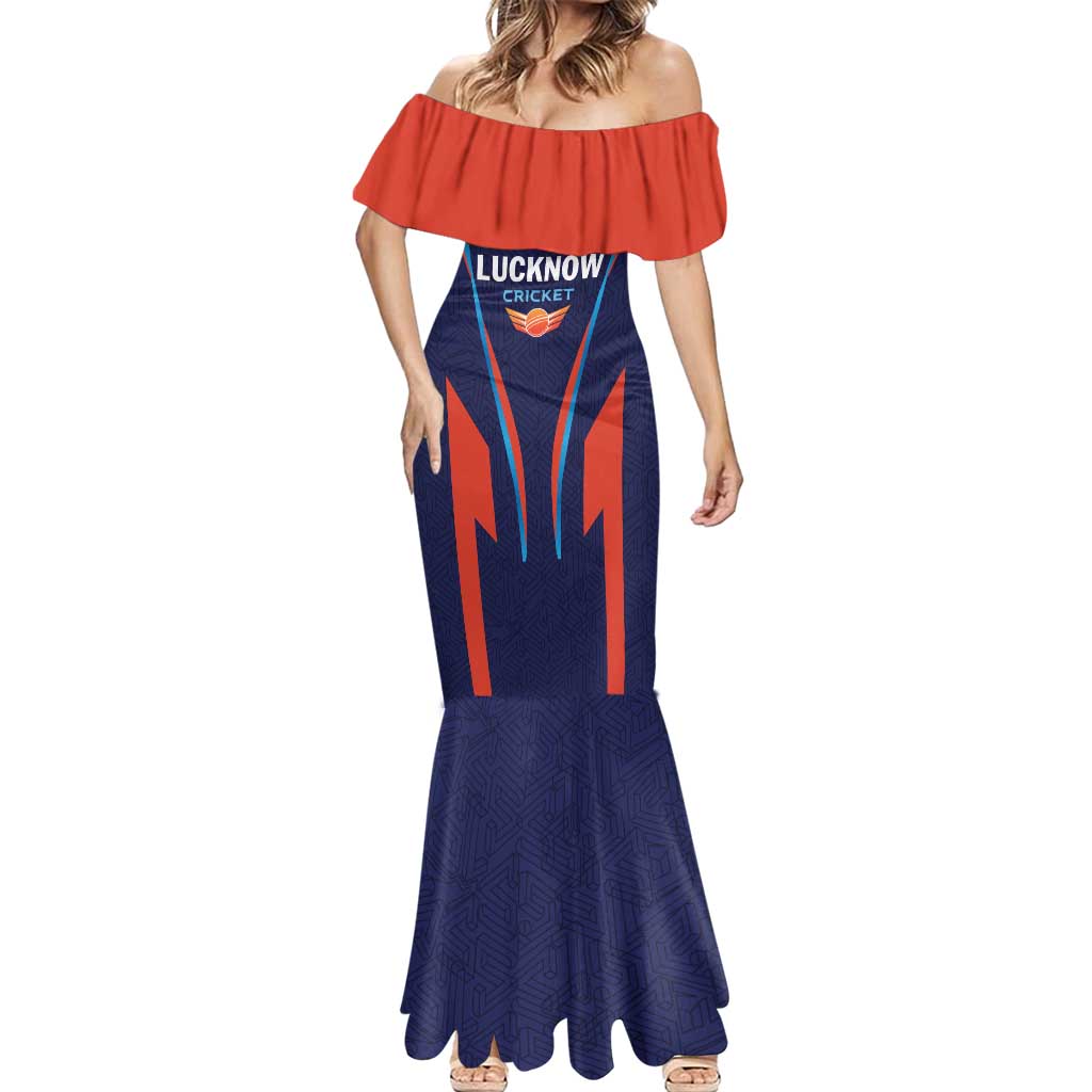 Custom Lucknow 2025 Cricket Super Giants Mermaid Dress Hum Aa Rahe Hai
