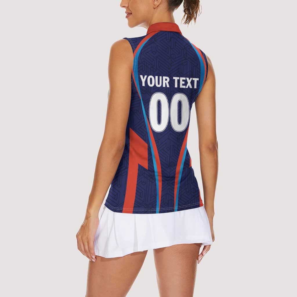 Custom Lucknow 2025 Cricket Super Giants Women Sleeveless Polo Shirt Hum Aa Rahe Hai