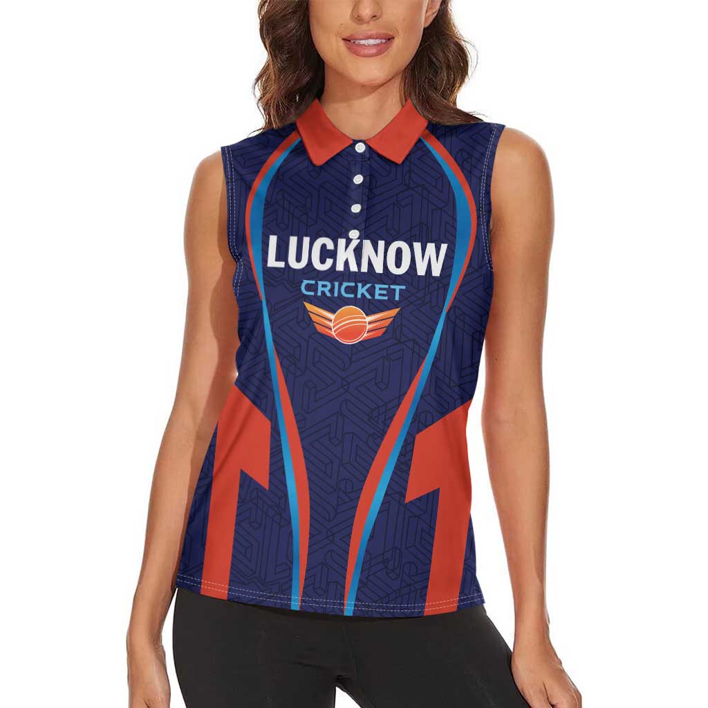 Custom Lucknow 2025 Cricket Super Giants Women Sleeveless Polo Shirt Hum Aa Rahe Hai