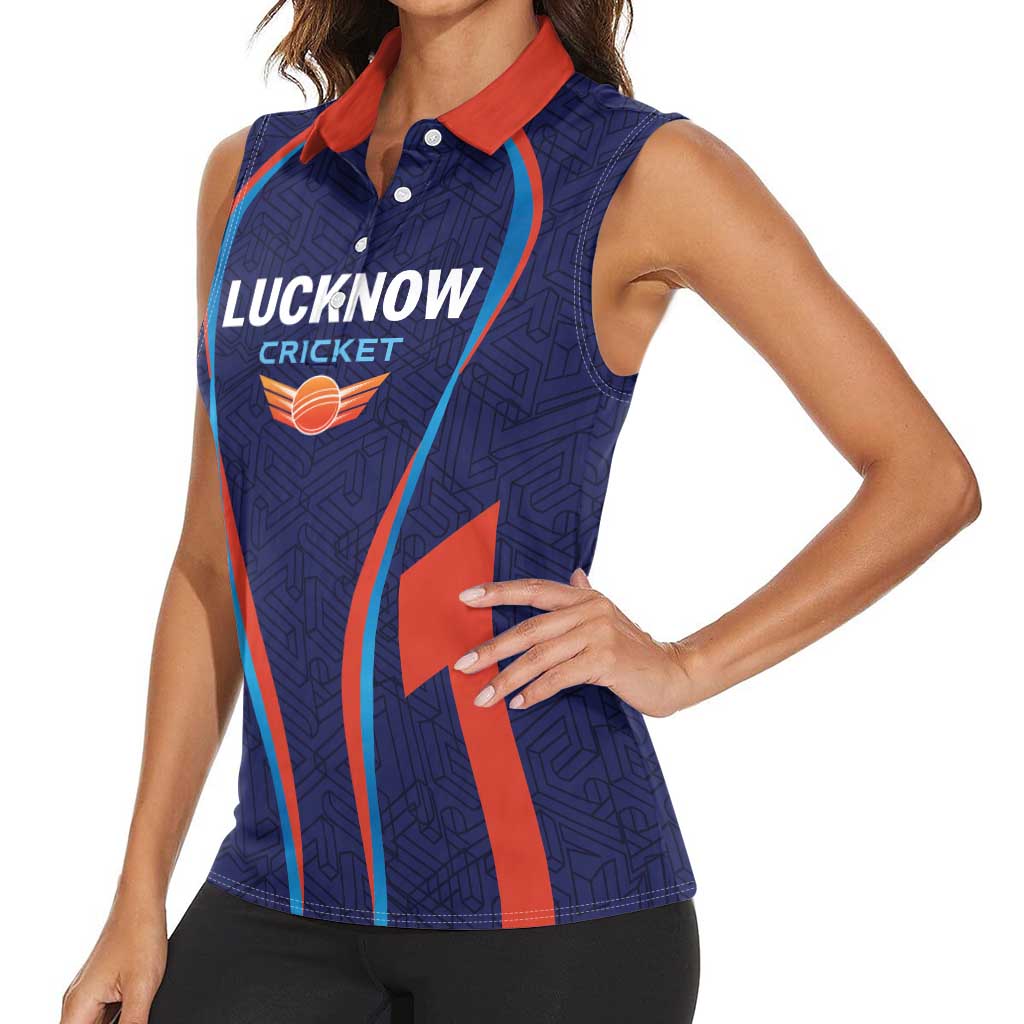 Custom Lucknow 2025 Cricket Super Giants Women Sleeveless Polo Shirt Hum Aa Rahe Hai