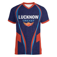 Custom Lucknow 2025 Cricket Super Giants Women V-Neck T-Shirt Hum Aa Rahe Hai