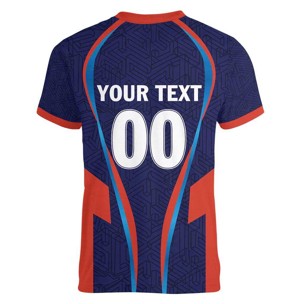Custom Lucknow 2025 Cricket Super Giants Women V-Neck T-Shirt Hum Aa Rahe Hai