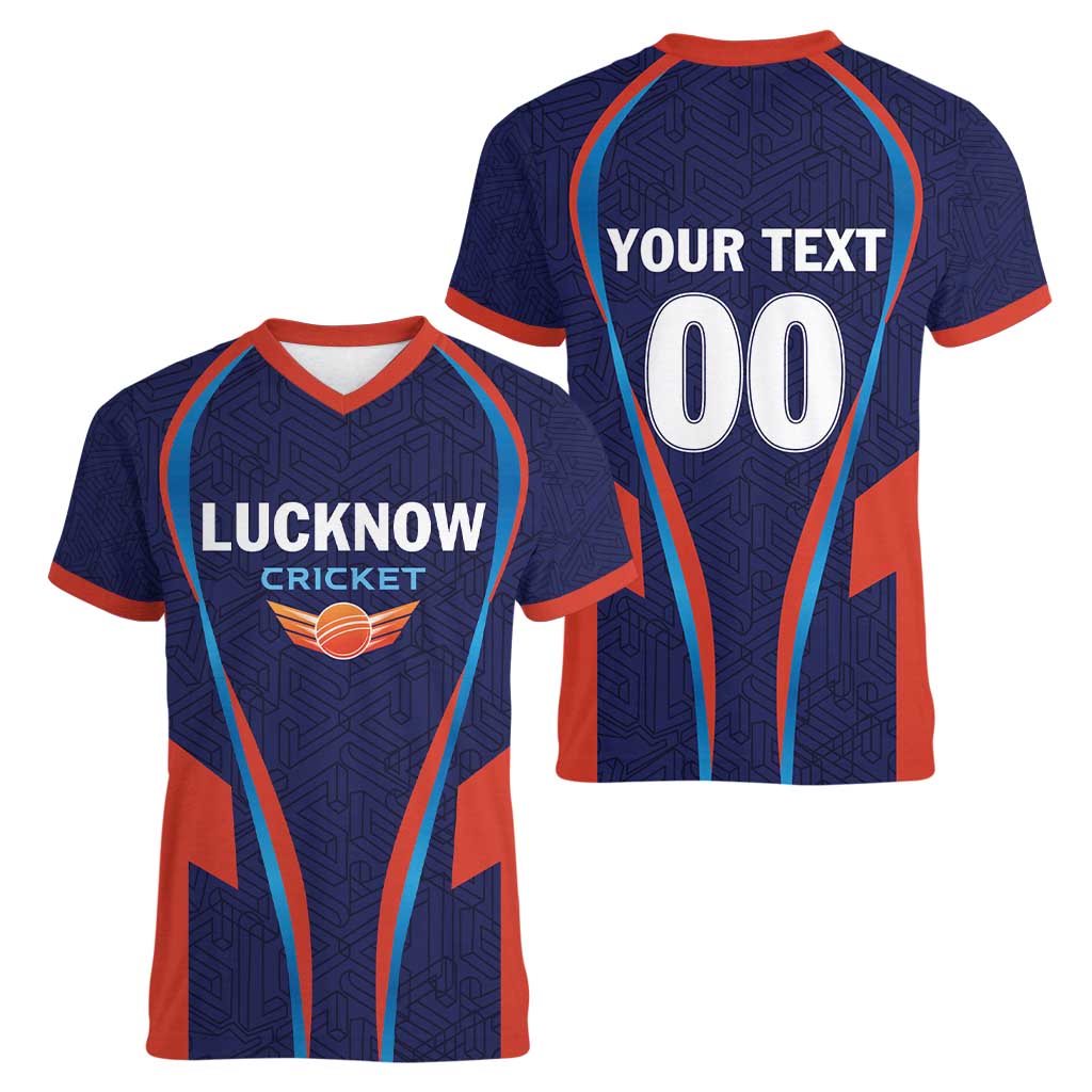 Custom Lucknow 2025 Cricket Super Giants Women V-Neck T-Shirt Hum Aa Rahe Hai