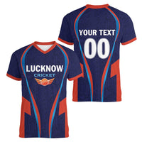 Custom Lucknow 2025 Cricket Super Giants Women V-Neck T-Shirt Hum Aa Rahe Hai