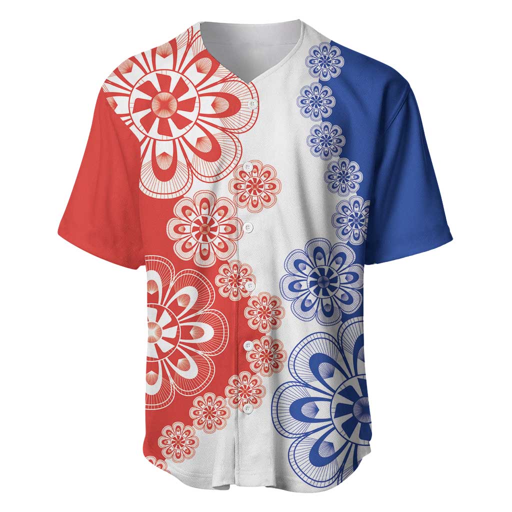 Paraguay Nanduti Traditional Lace Stylized Baseball Jersey