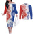 Paraguay Nanduti Traditional Lace Stylized Couples Matching Off The Shoulder Long Sleeve Dress and Long Sleeve Button Shirt