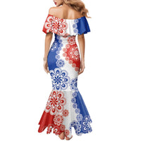 Paraguay Nanduti Traditional Lace Stylized Family Matching Mermaid Dress and Hawaiian Shirt