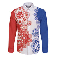 Paraguay Nanduti Traditional Lace Stylized Family Matching Off Shoulder Maxi Dress and Hawaiian Shirt