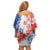 Paraguay Nanduti Traditional Lace Stylized Family Matching Off Shoulder Short Dress and Hawaiian Shirt