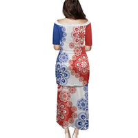 Paraguay Nanduti Traditional Lace Stylized Family Matching Puletasi and Hawaiian Shirt