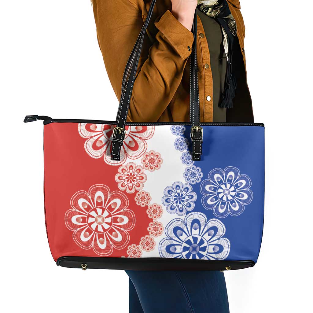 Paraguay Nanduti Traditional Lace Stylized Leather Tote Bag