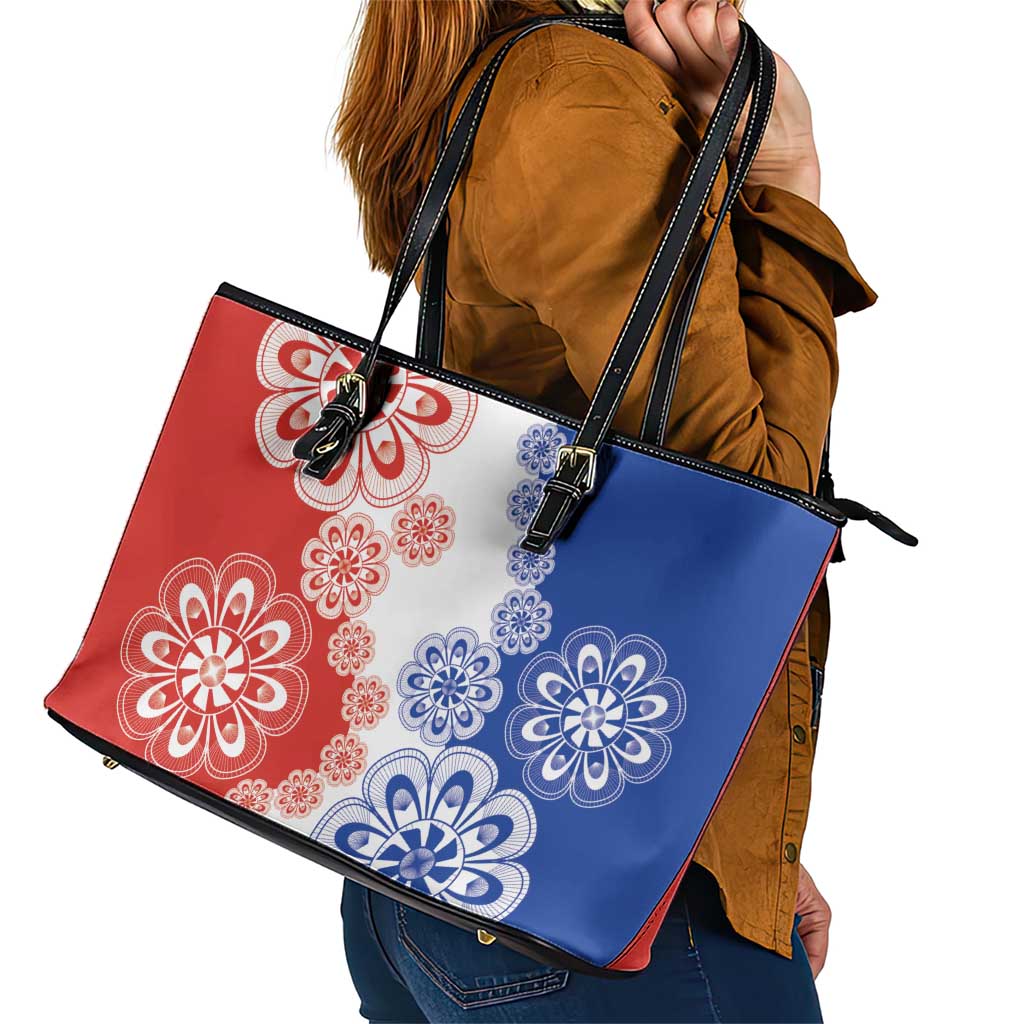 Paraguay Nanduti Traditional Lace Stylized Leather Tote Bag