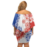 Paraguay Nanduti Traditional Lace Stylized Off Shoulder Short Dress