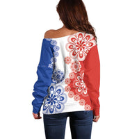 Paraguay Nanduti Traditional Lace Stylized Off Shoulder Sweater