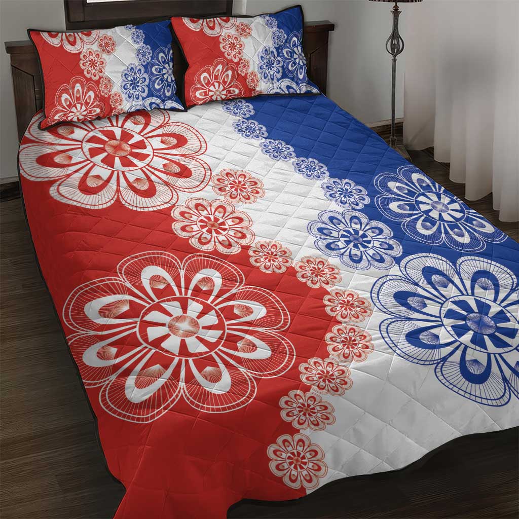 Paraguay Nanduti Traditional Lace Stylized Quilt Bed Set