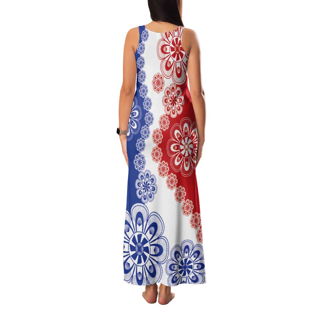 Paraguay Nanduti Traditional Lace Stylized Tank Maxi Dress