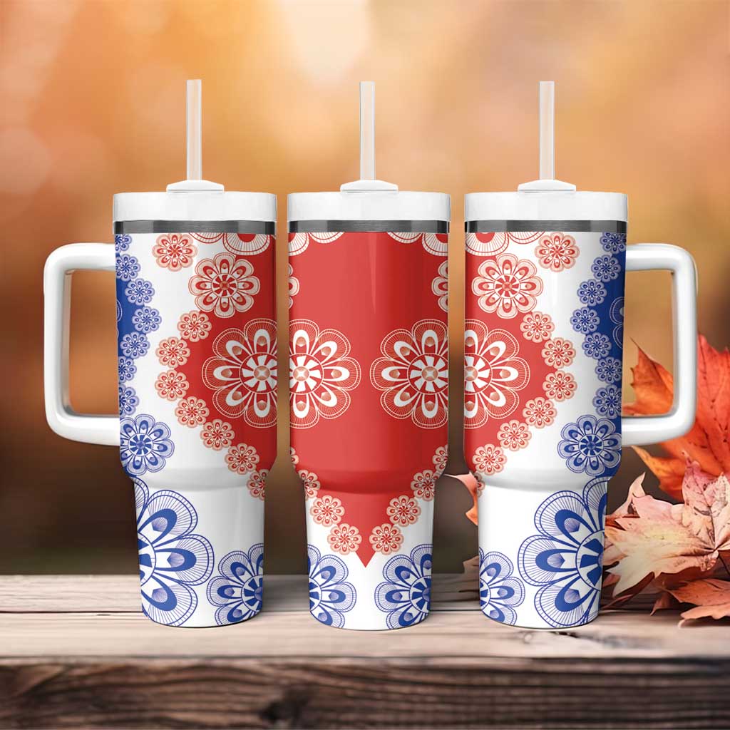 Paraguay Nanduti Traditional Lace Stylized Tumbler With Handle