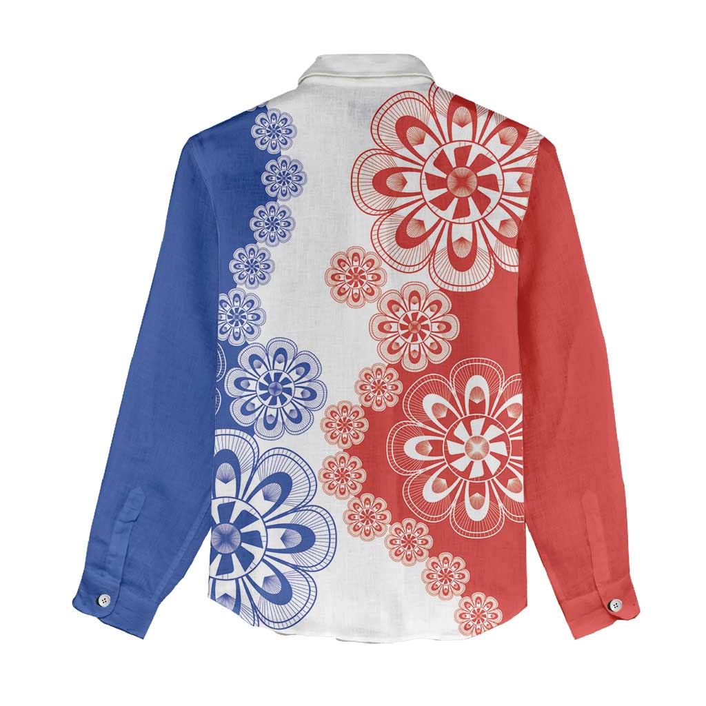 Paraguay Nanduti Traditional Lace Stylized Women Casual Shirt