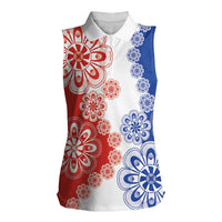 Paraguay Nanduti Traditional Lace Stylized Women Sleeveless Polo Shirt