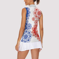 Paraguay Nanduti Traditional Lace Stylized Women Sleeveless Polo Shirt