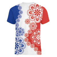 Paraguay Nanduti Traditional Lace Stylized Women V-Neck T-Shirt