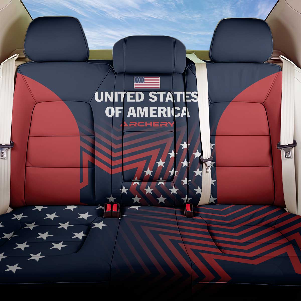 Personalized USA 2025 Archery Back Car Seat Cover Aim Shoot Win