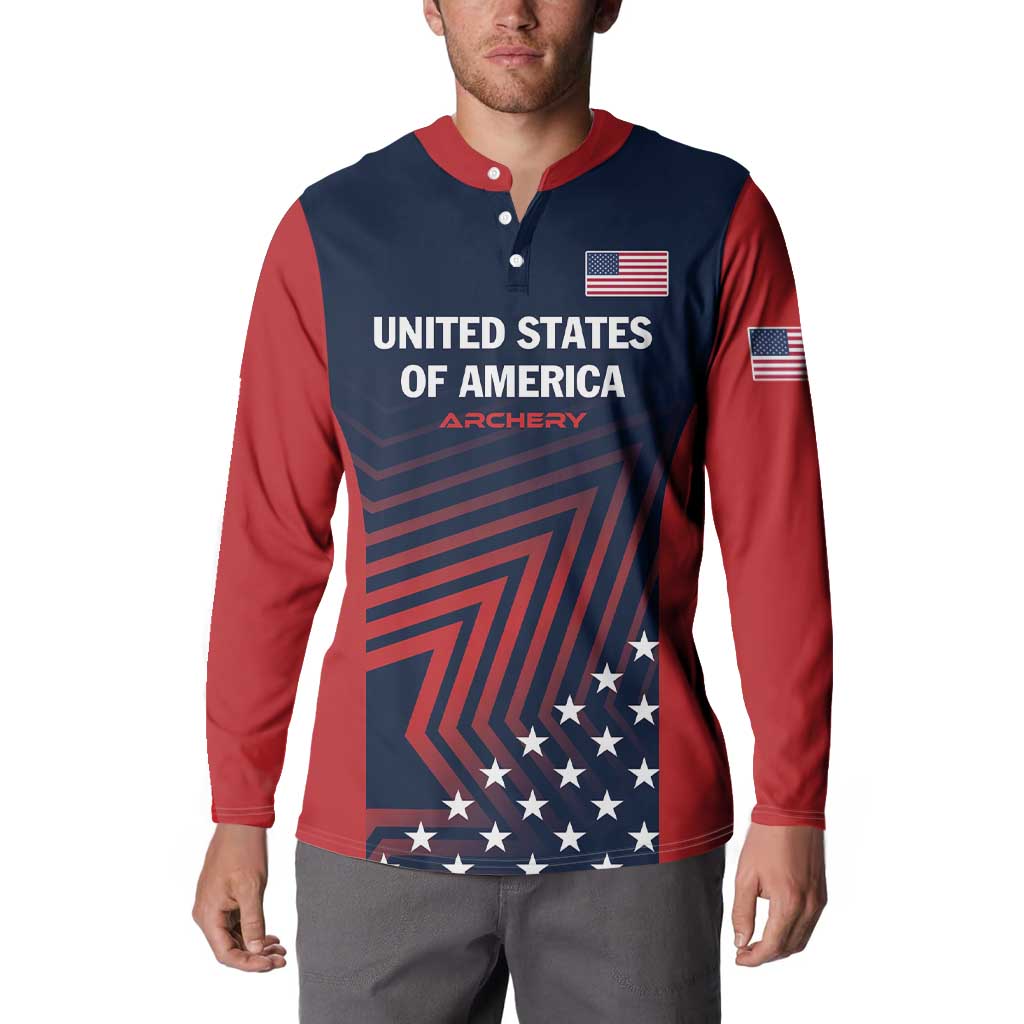 Personalized USA 2025 Archery Button Sweatshirt Aim Shoot Win