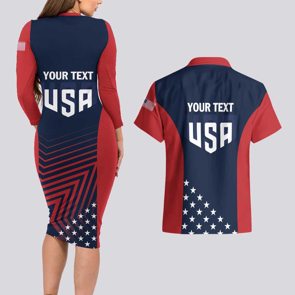 Personalized USA 2025 Archery Couples Matching Long Sleeve Bodycon Dress and Hawaiian Shirt Aim Shoot Win