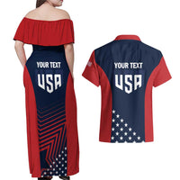 Personalized USA 2025 Archery Couples Matching Off Shoulder Maxi Dress and Hawaiian Shirt Aim Shoot Win