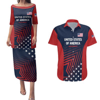 Personalized USA 2025 Archery Couples Matching Puletasi and Hawaiian Shirt Aim Shoot Win