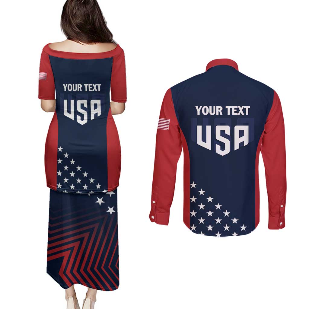 Personalized USA 2025 Archery Couples Matching Puletasi and Long Sleeve Button Shirt Aim Shoot Win