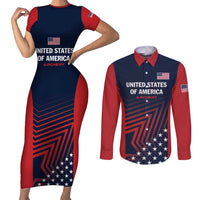 Personalized USA 2025 Archery Couples Matching Short Sleeve Bodycon Dress and Long Sleeve Button Shirt Aim Shoot Win