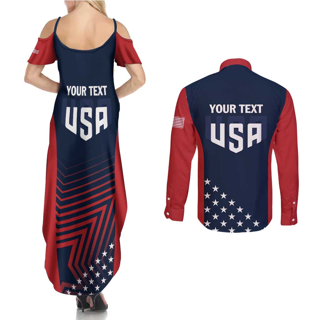 Personalized USA 2025 Archery Couples Matching Summer Maxi Dress and Long Sleeve Button Shirt Aim Shoot Win