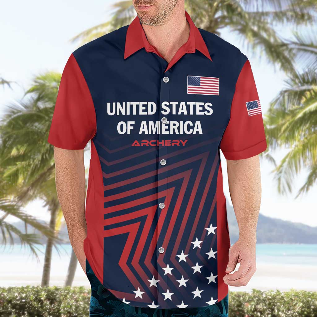 Personalized USA 2025 Archery Hawaiian Shirt Aim Shoot Win