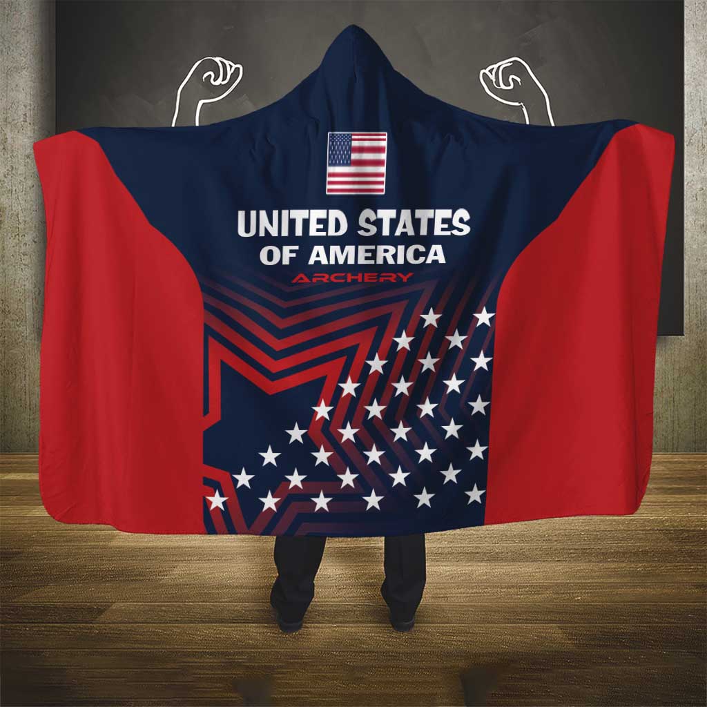 Personalized USA 2025 Archery Hooded Blanket Aim Shoot Win