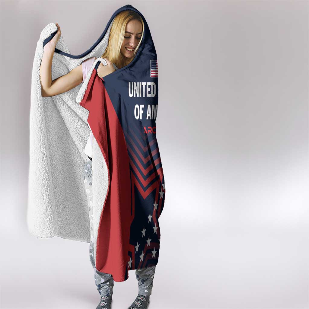 Personalized USA 2025 Archery Hooded Blanket Aim Shoot Win