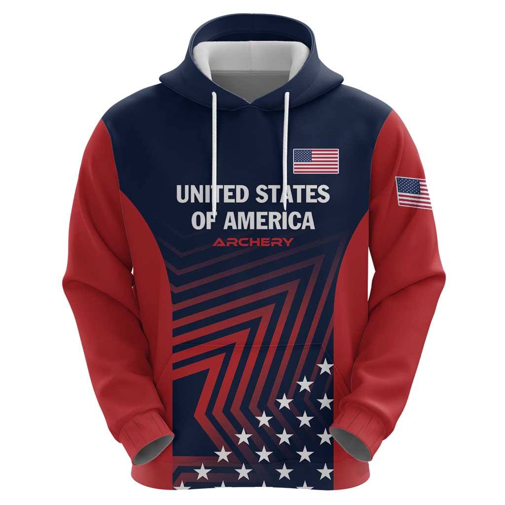 Personalized USA 2025 Archery Hoodie Aim Shoot Win