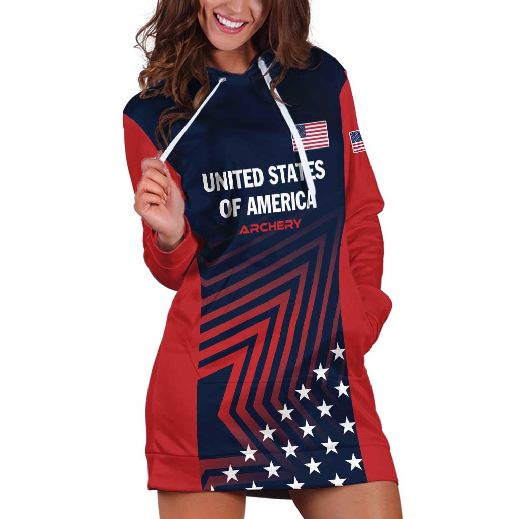 Personalized USA 2025 Archery Hoodie Dress Aim Shoot Win