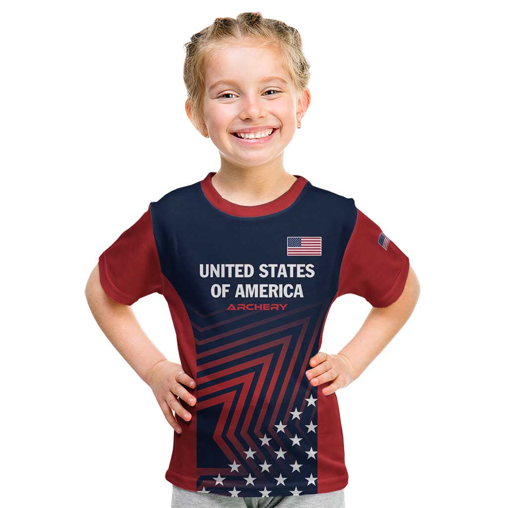 Personalized USA 2025 Archery Kid T Shirt Aim Shoot Win
