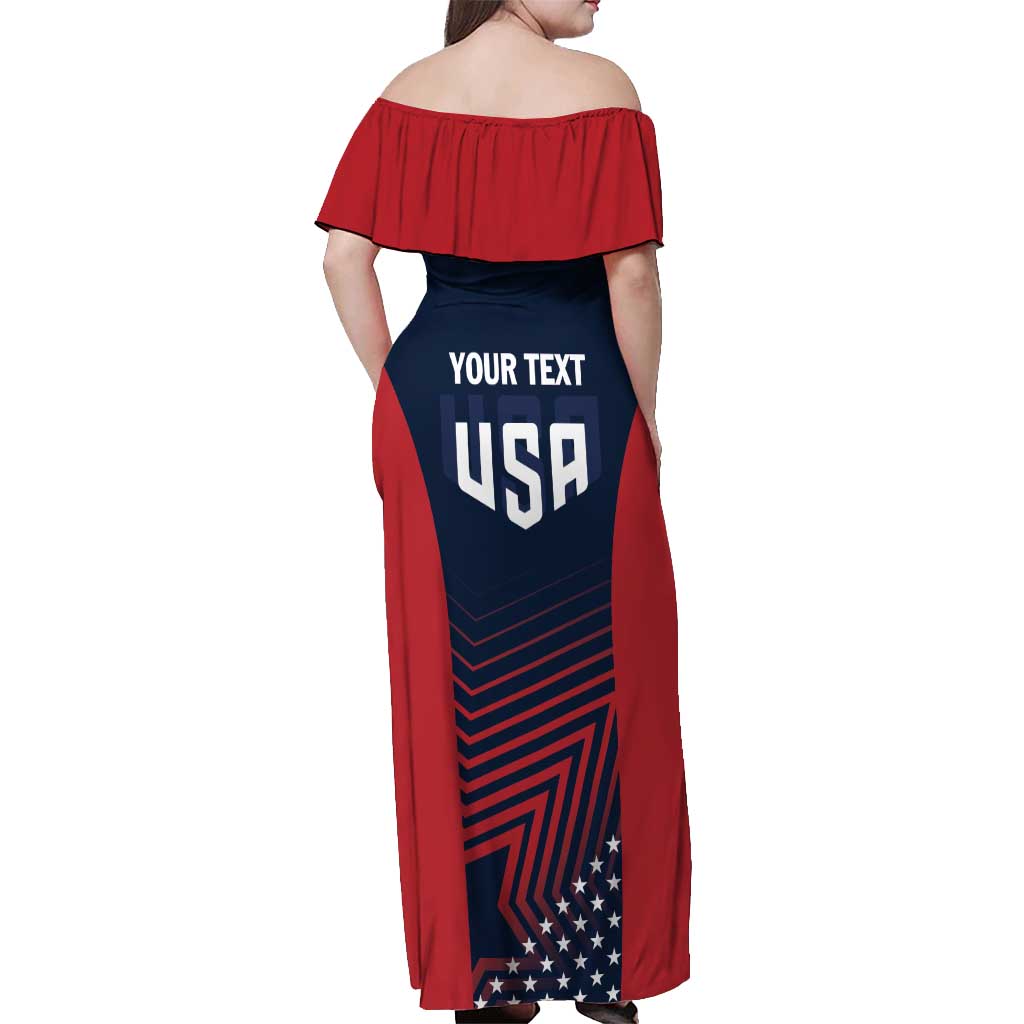 Personalized USA 2025 Archery Off Shoulder Maxi Dress Aim Shoot Win