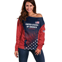 Personalized USA 2025 Archery Off Shoulder Sweater Aim Shoot Win