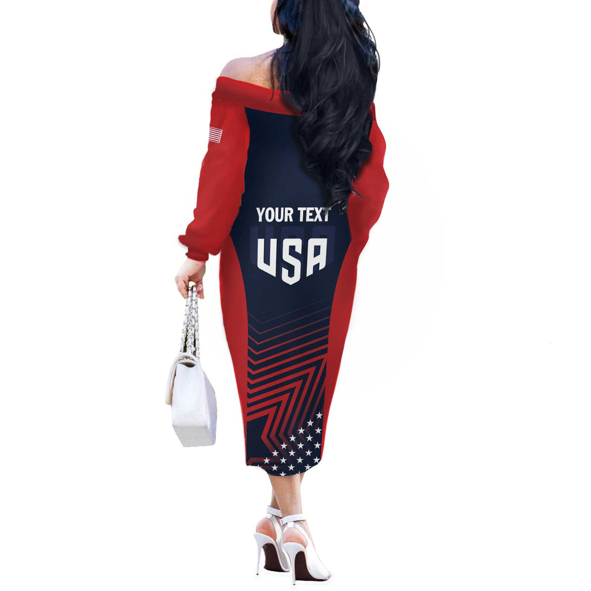 Personalized USA 2025 Archery Off The Shoulder Long Sleeve Dress Aim Shoot Win