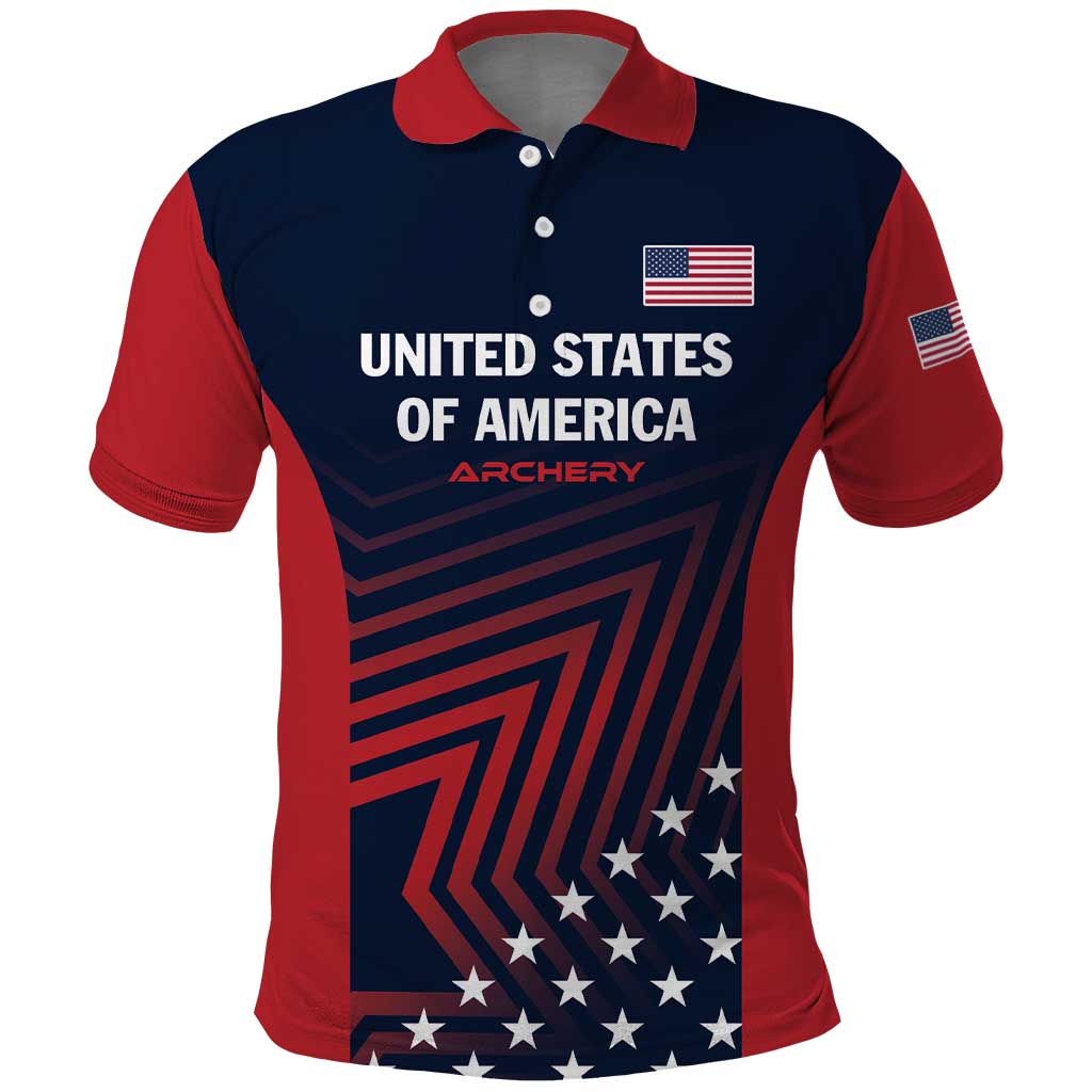 Personalized USA 2025 Archery Polo Shirt Aim Shoot Win